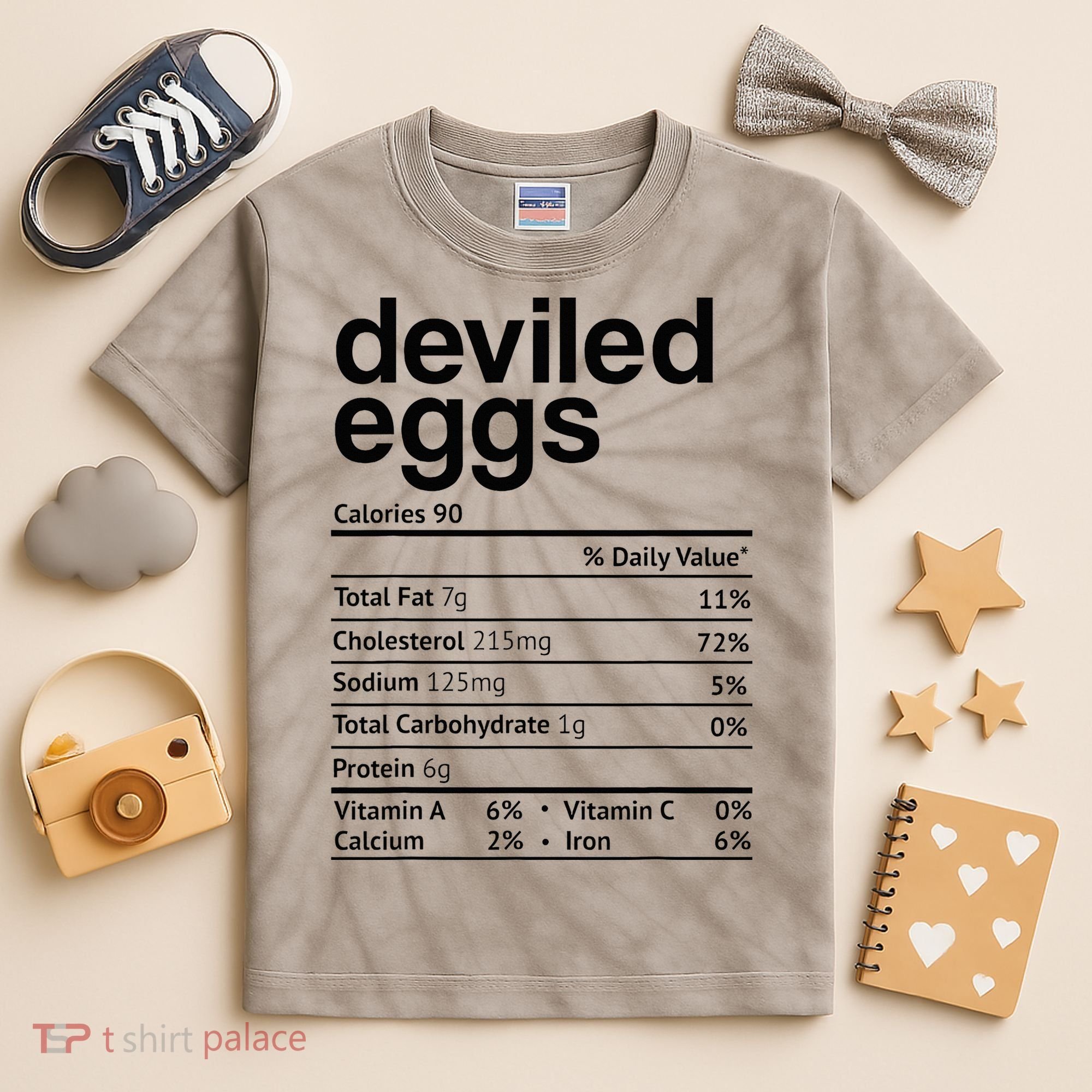Deviled Eggs Nutrition Facts Kids Tie-Dye T-Shirt