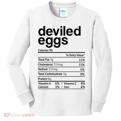 Deviled Eggs Nutrition Facts Kids Long Sleeve Shirt