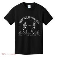 Drop Everything Now Meet Me In The Pouring Rain Skeleton Kids T-Shirt thumb 0
