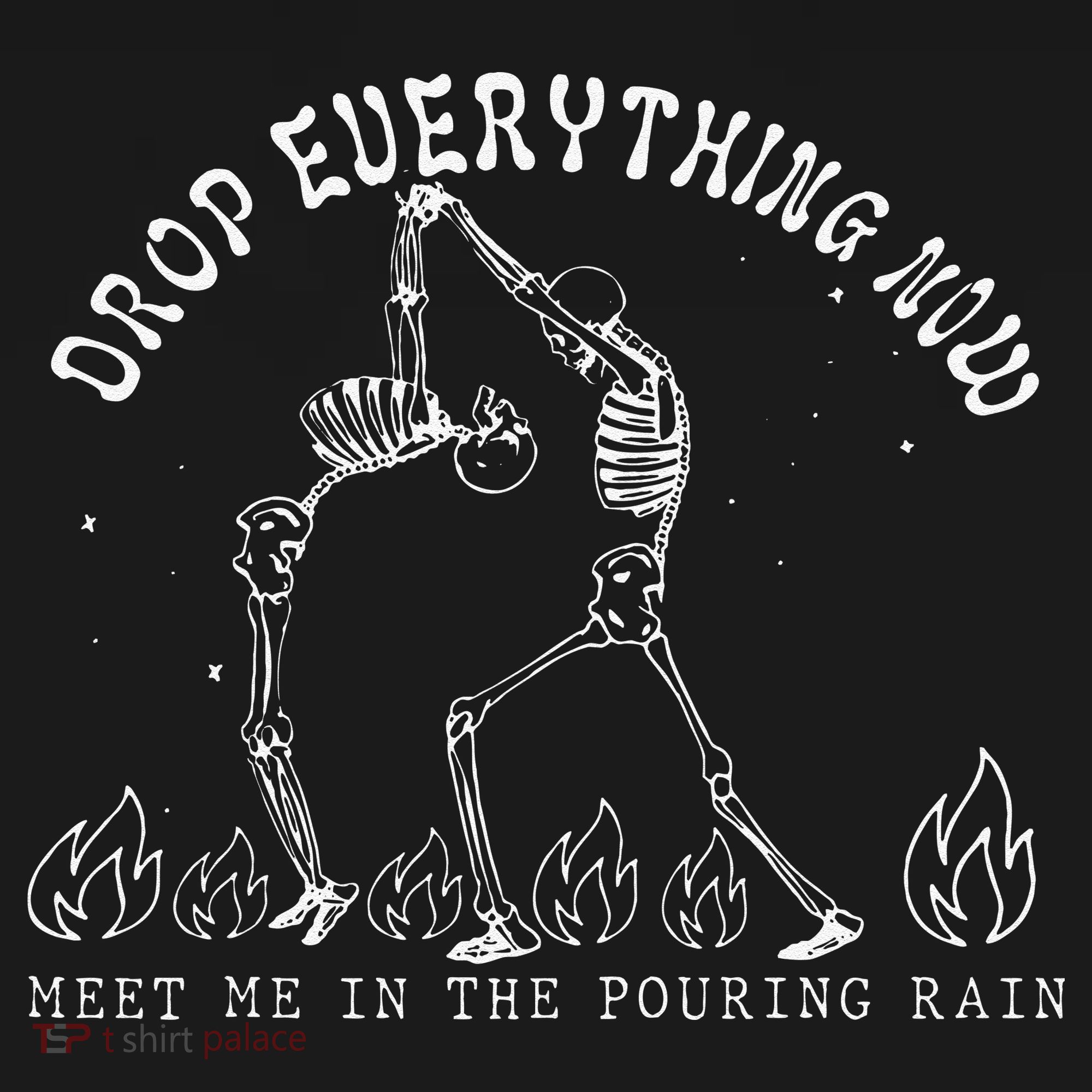 Drop Everything Now Meet Me In The Pouring Rain Skeleton Kids Long Sleeve Shirt