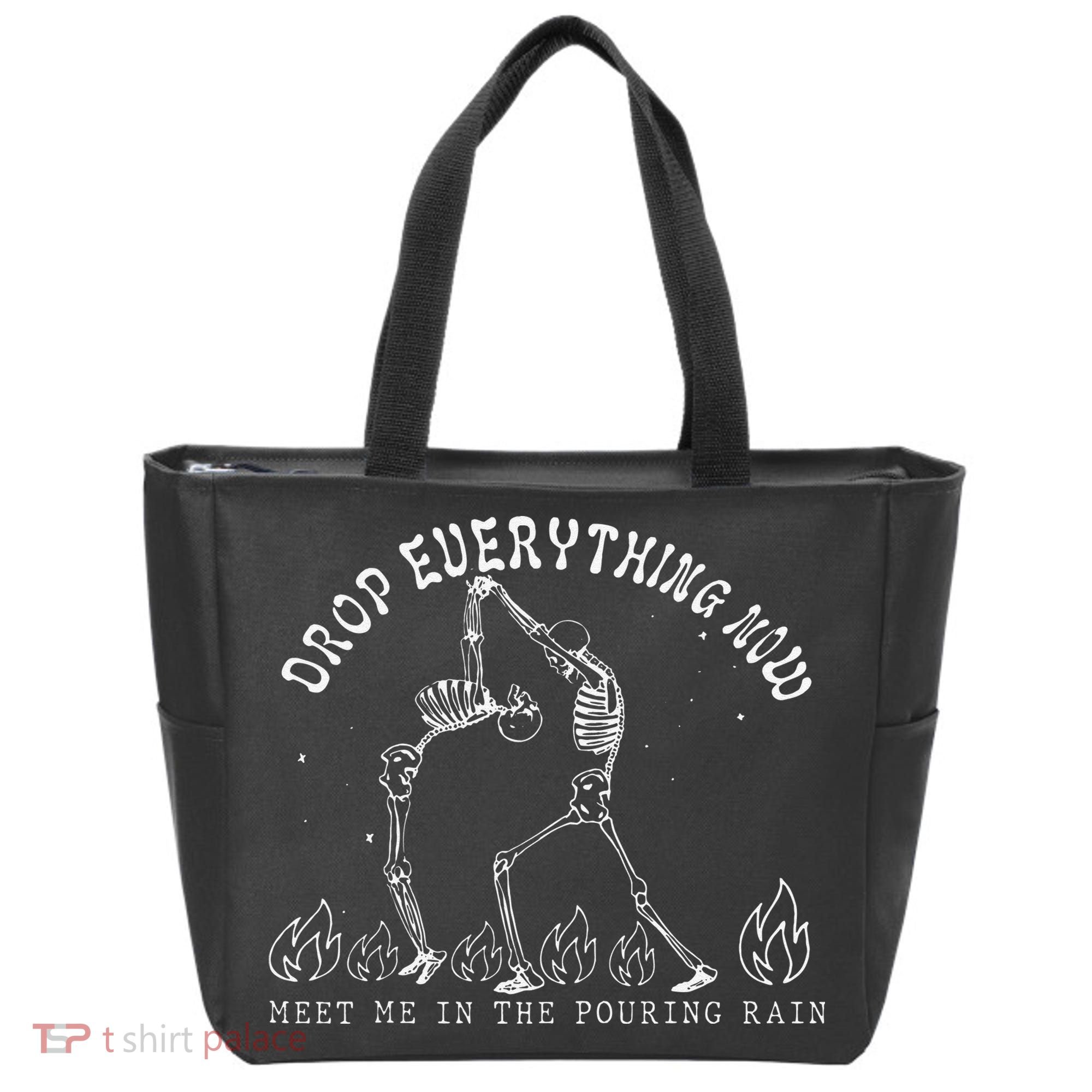 Drop Everything Now Meet Me In The Pouring Rain Skeleton Tote Bag