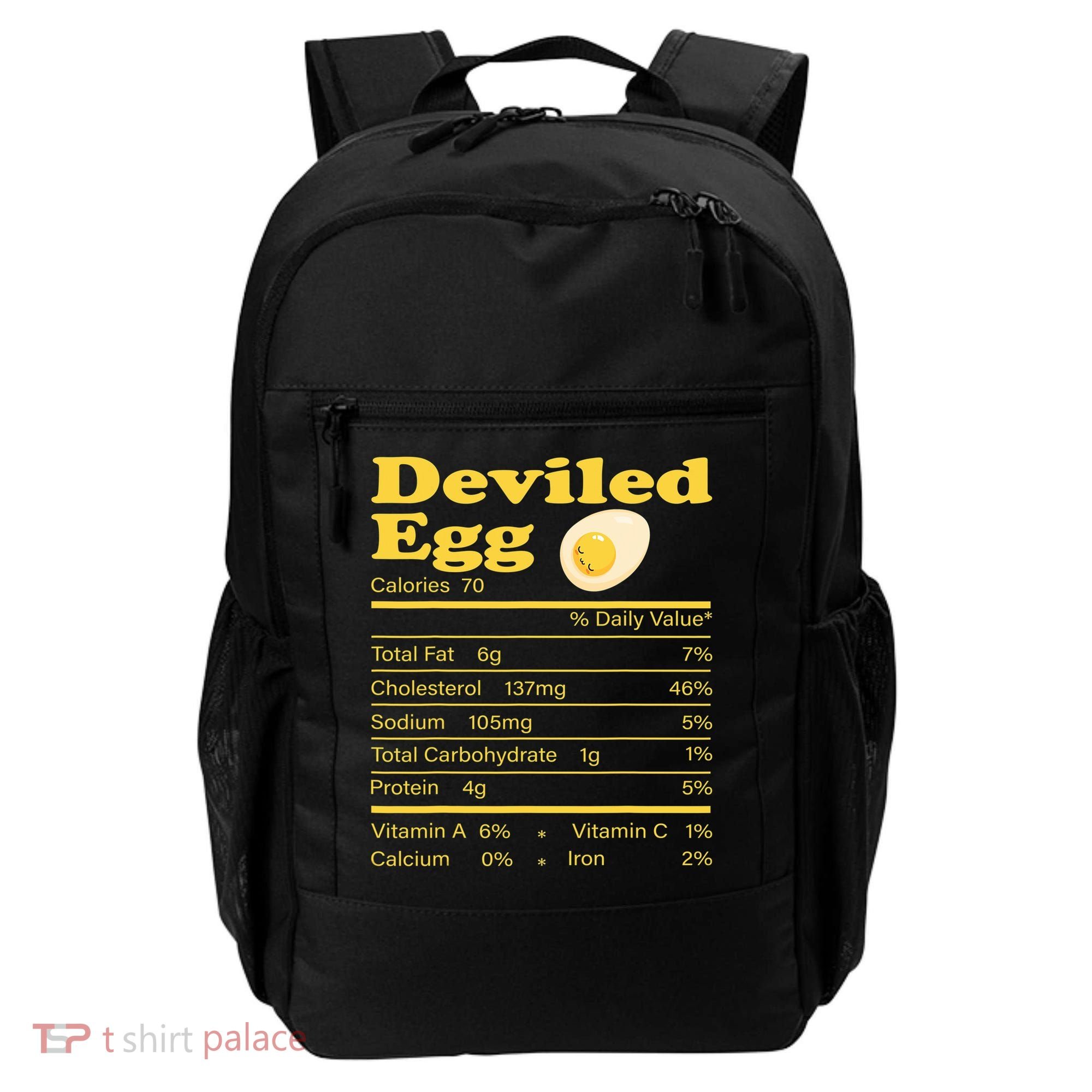 Deviled Egg Nutrition Facts Funny Thanksgiving Food Matching Backpack