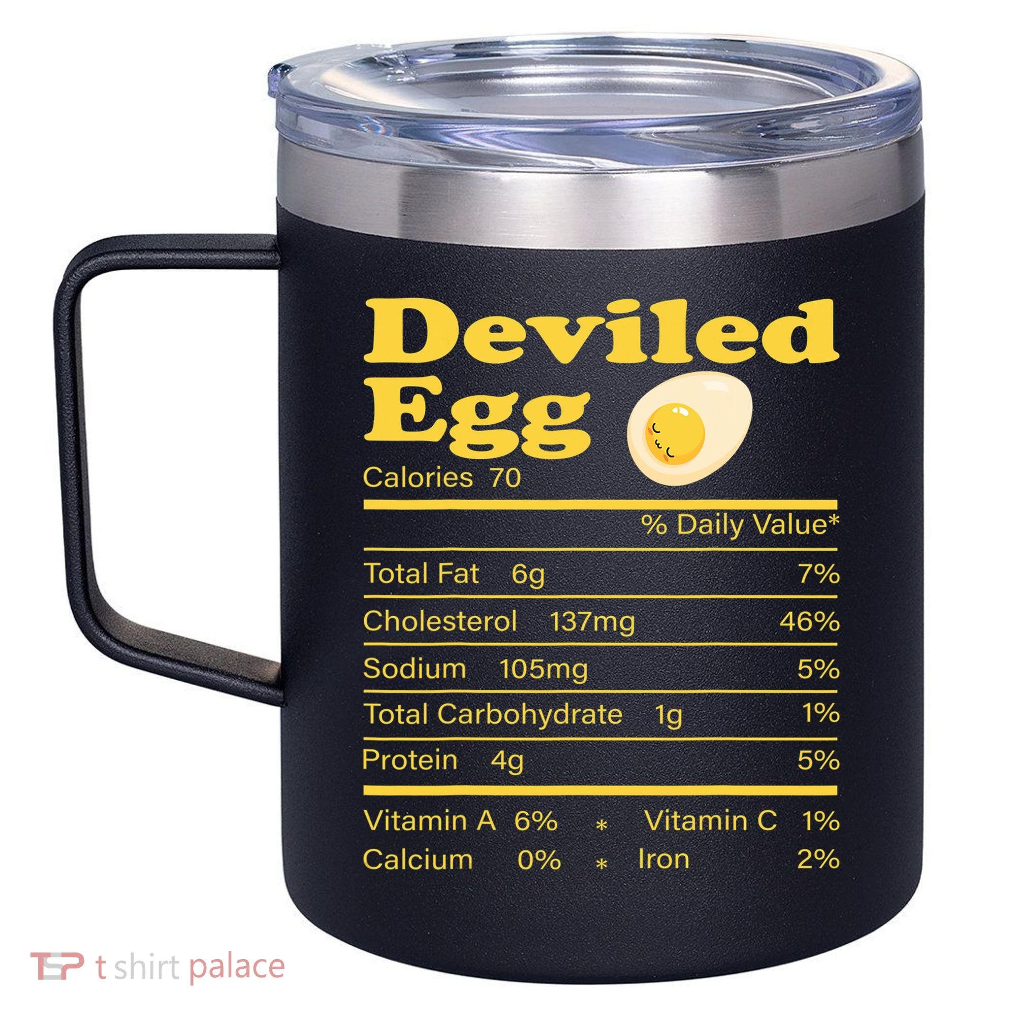 Deviled Egg Nutrition Facts Funny Thanksgiving Food Matching 12oz Stainless Steel Coffee Mug