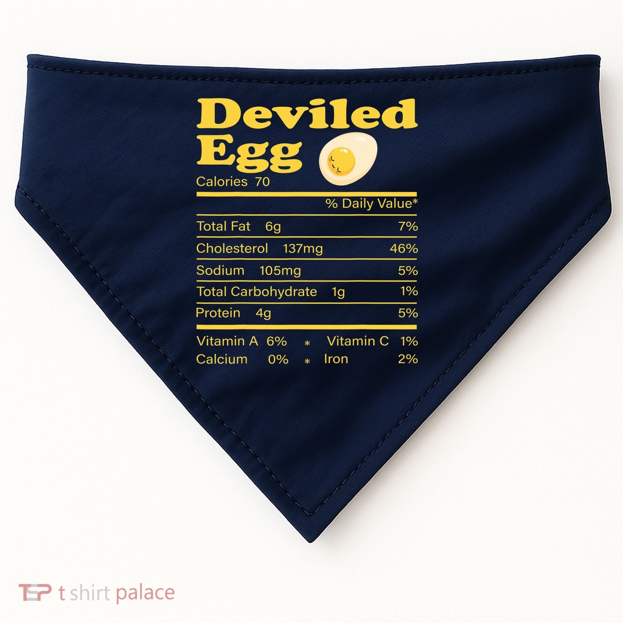 Deviled Egg Nutrition Facts Funny Thanksgiving Food Matching USA-Made Doggie Bandana