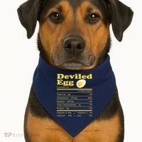 Deviled Egg Nutrition Facts Funny Thanksgiving Food Matching USA-Made Doggie Bandana thumb 1