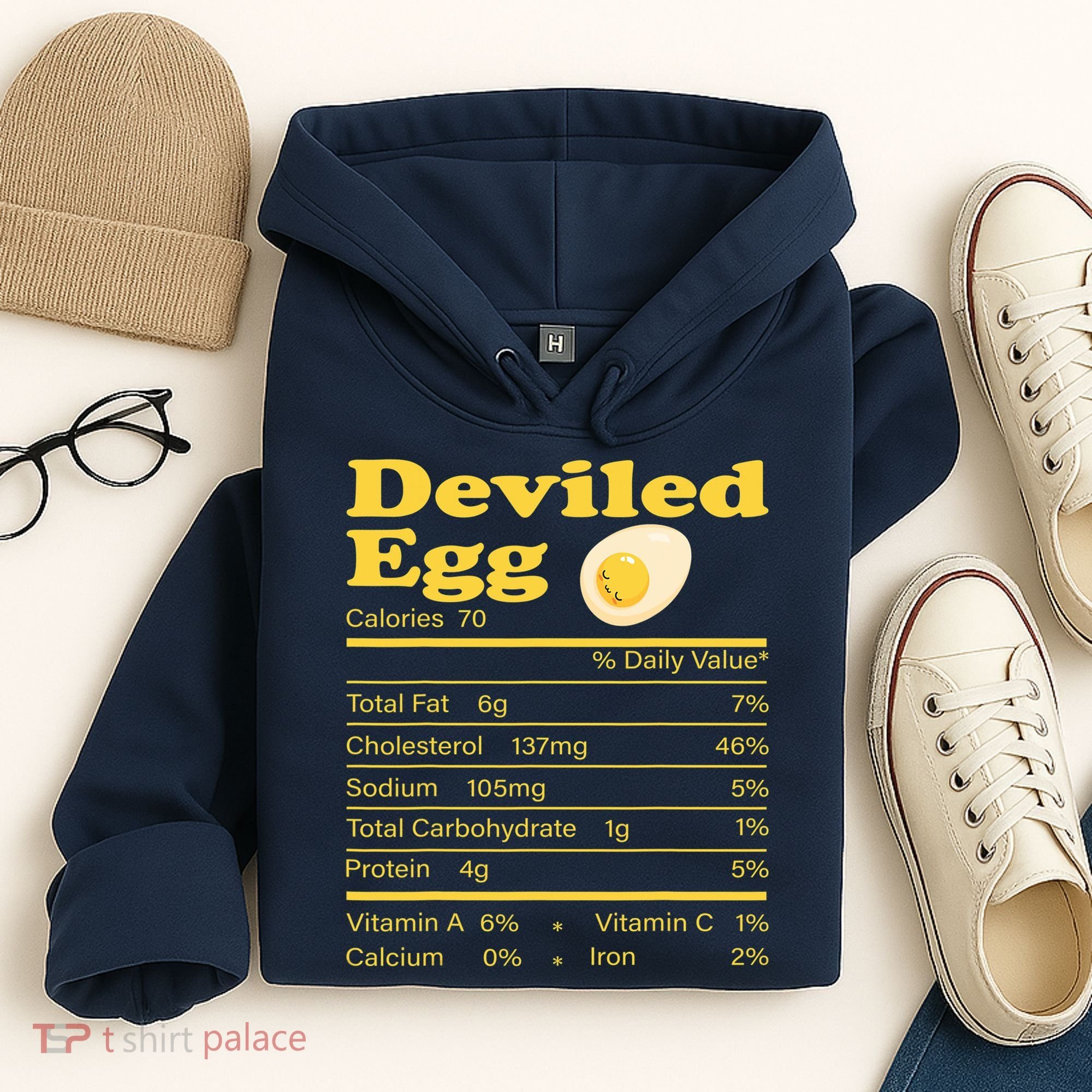 Deviled Egg Nutrition Facts Funny Thanksgiving Food Matching Hoodie