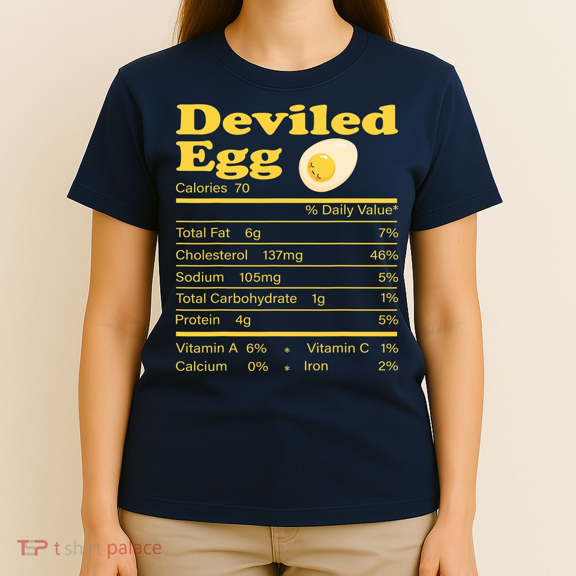 Deviled Egg Nutrition Facts Funny Thanksgiving Food Matching T-Shirt