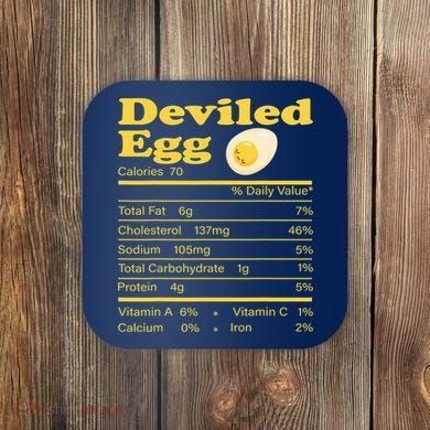 Deviled Egg Nutrition Facts Funny Thanksgiving Food Matching Coaster