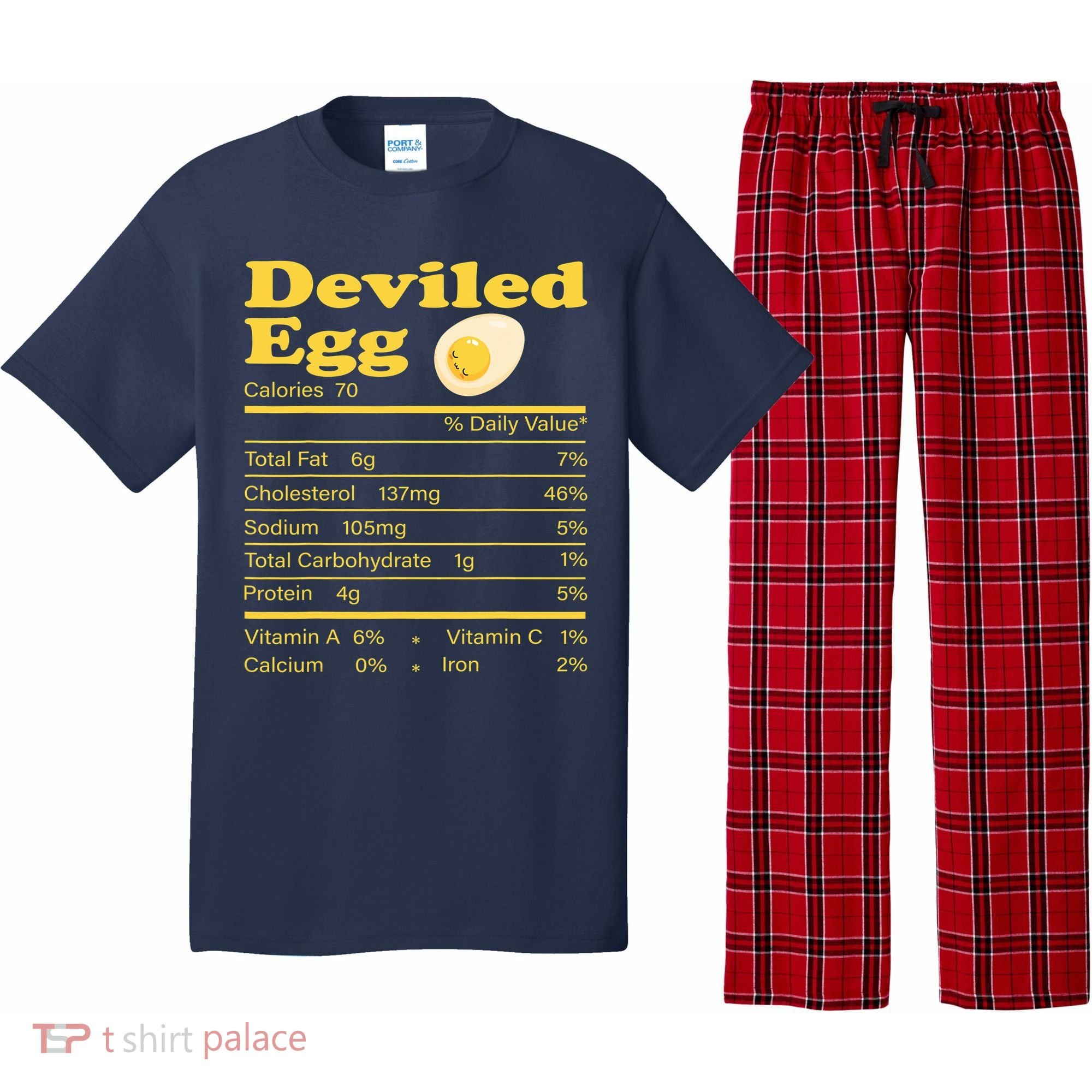 Deviled Egg Nutrition Facts Funny Thanksgiving Food Matching Pajama Set