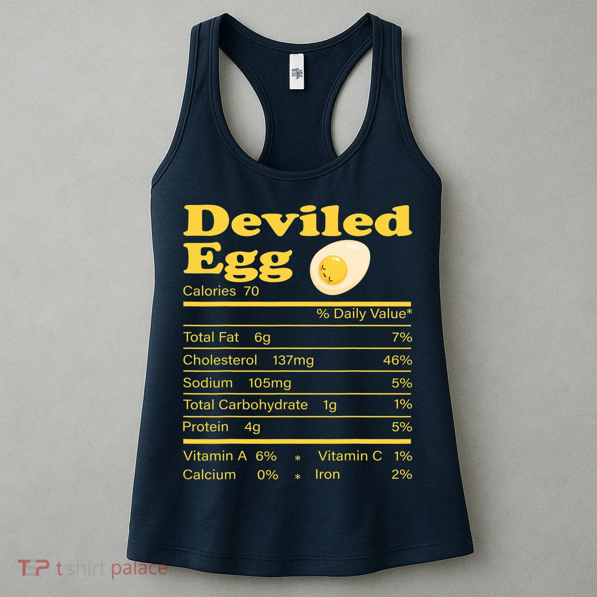 Deviled Egg Nutrition Facts Funny Thanksgiving Food Matching Women's Tank Top