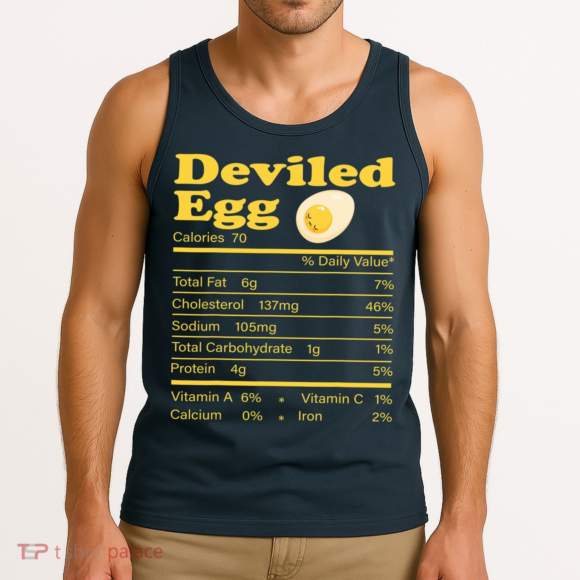 Deviled Egg Nutrition Facts Funny Thanksgiving Food Matching Tank Top