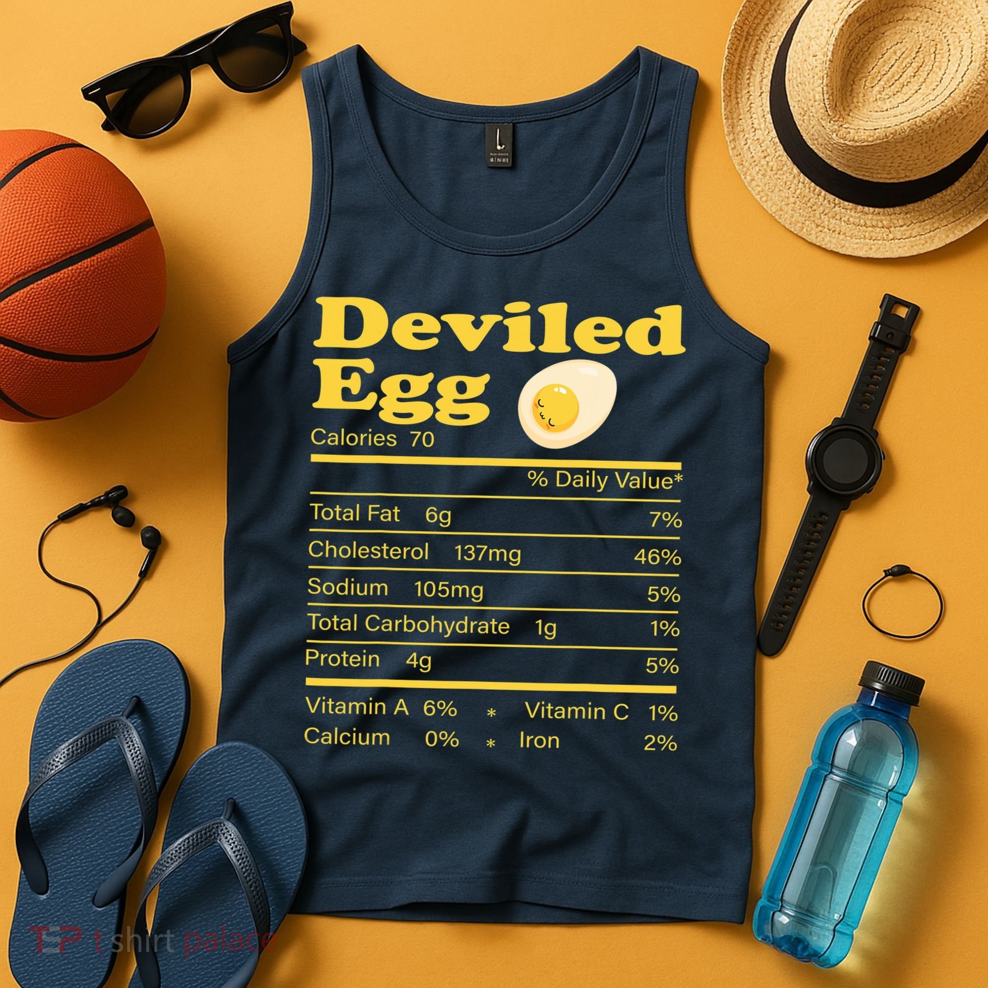 Deviled Egg Nutrition Facts Funny Thanksgiving Food Matching Tank Top