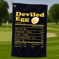 Deviled Egg Nutrition Facts Funny Thanksgiving Food Matching Golf Towel thumb 1