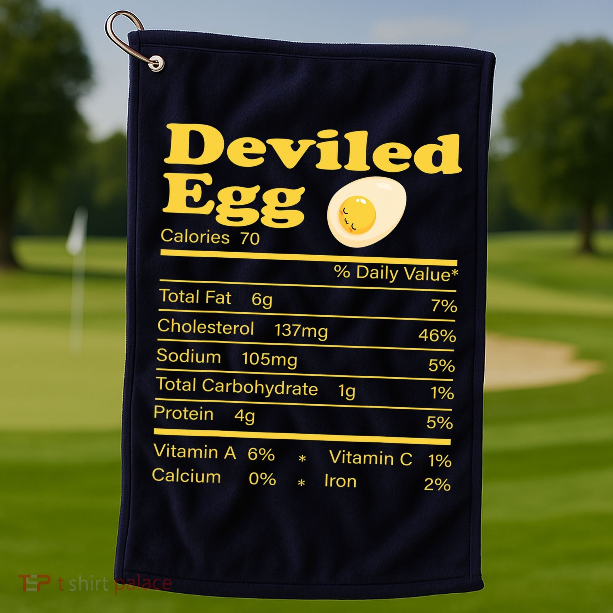 Deviled Egg Nutrition Facts Funny Thanksgiving Food Matching Golf Towel