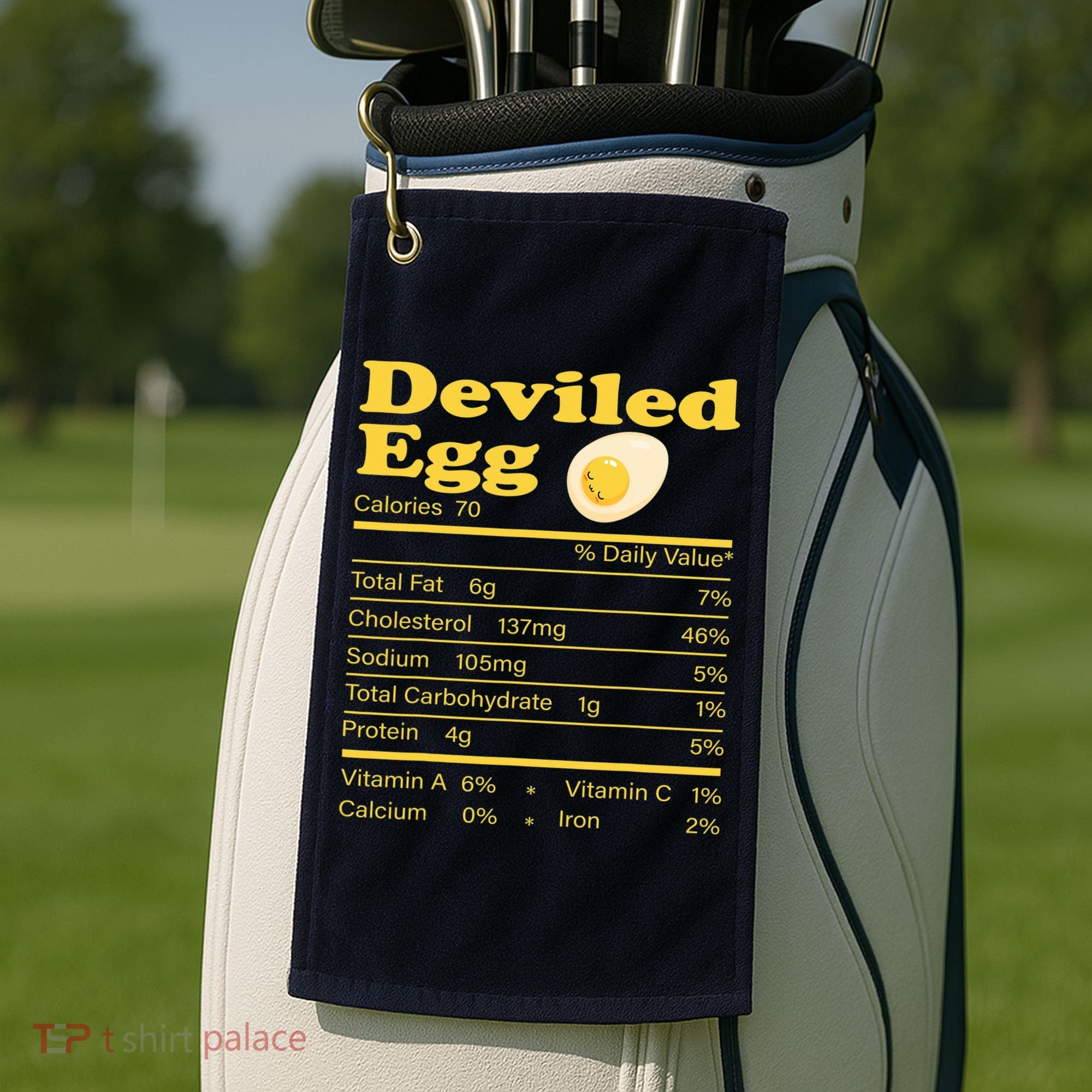 Deviled Egg Nutrition Facts Funny Thanksgiving Food Matching Golf Towel