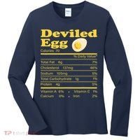 Deviled Egg Nutrition Facts Funny Thanksgiving Food Matching Women's Long Sleeve Shirt thumb 0
