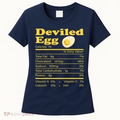 Deviled Egg Nutrition Facts Funny Thanksgiving Food Matching Women's T-Shirt