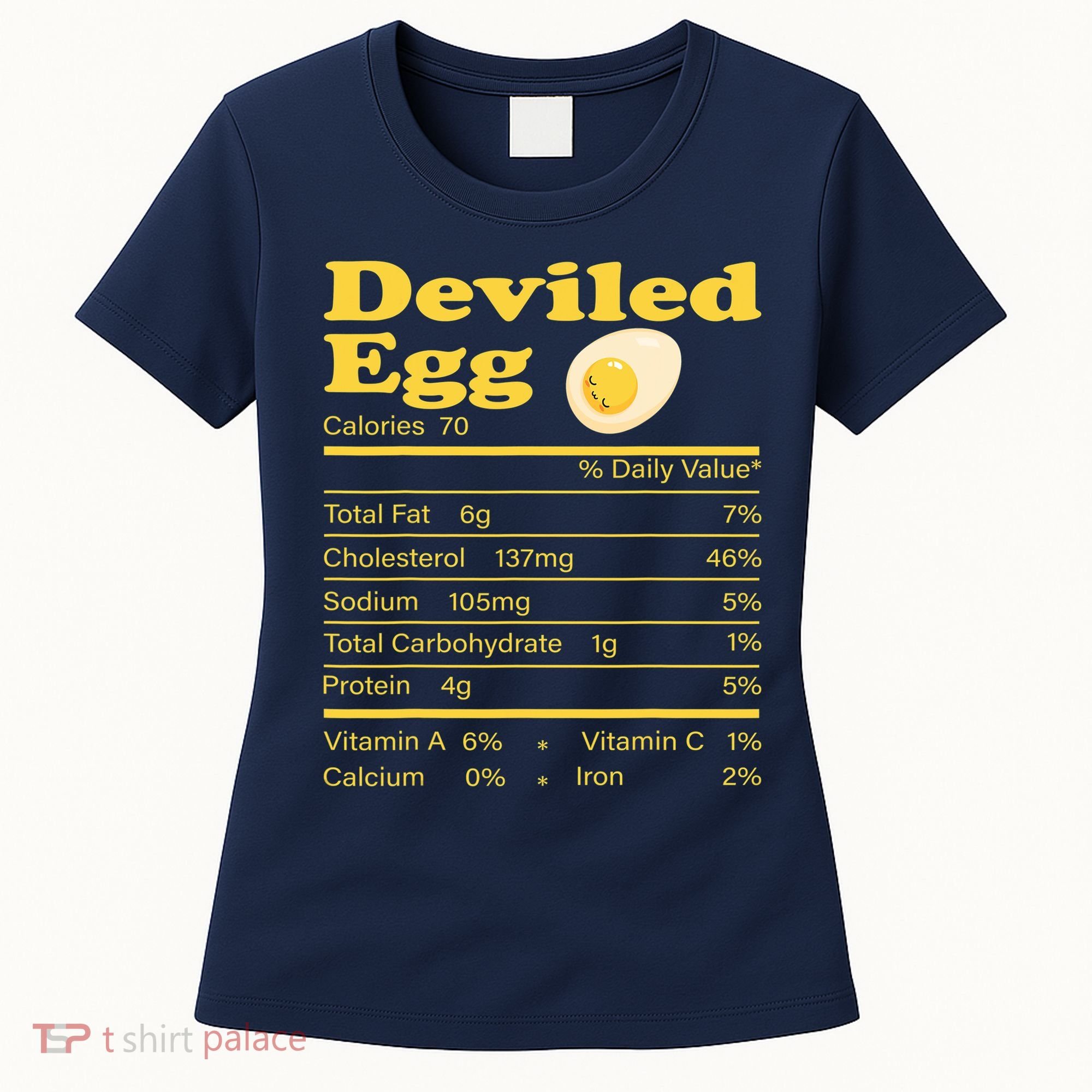 Deviled Egg Nutrition Facts Funny Thanksgiving Food Matching Women's T-Shirt