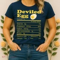 Deviled Egg Nutrition Facts Funny Thanksgiving Food Matching Women's T-Shirt thumb 2
