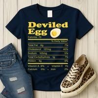 Deviled Egg Nutrition Facts Funny Thanksgiving Food Matching Women's T-Shirt thumb 3