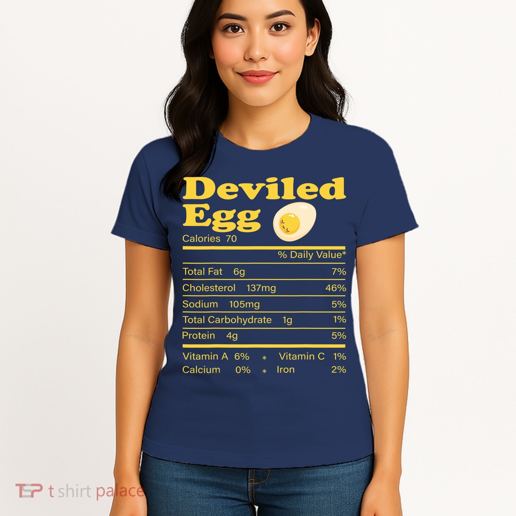 Deviled Egg Nutrition Facts Funny Thanksgiving Food Matching Women's T-Shirt