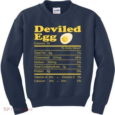 Deviled Egg Nutrition Facts Funny Thanksgiving Food Matching Kids Sweatshirt