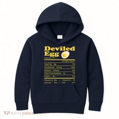 Deviled Egg Nutrition Facts Funny Thanksgiving Food Matching Kids Hoodie