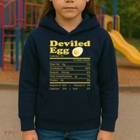 Deviled Egg Nutrition Facts Funny Thanksgiving Food Matching Kids Hoodie thumb 3