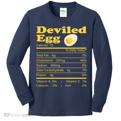 Deviled Egg Nutrition Facts Funny Thanksgiving Food Matching Kids Long Sleeve Shirt