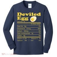 Deviled Egg Nutrition Facts Funny Thanksgiving Food Matching Kids Long Sleeve Shirt thumb 0