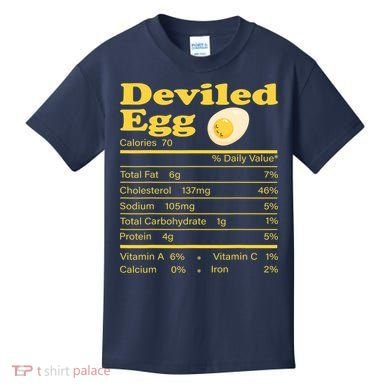 Deviled Egg Nutrition Facts Funny Thanksgiving Food Matching Kids T-Shirt