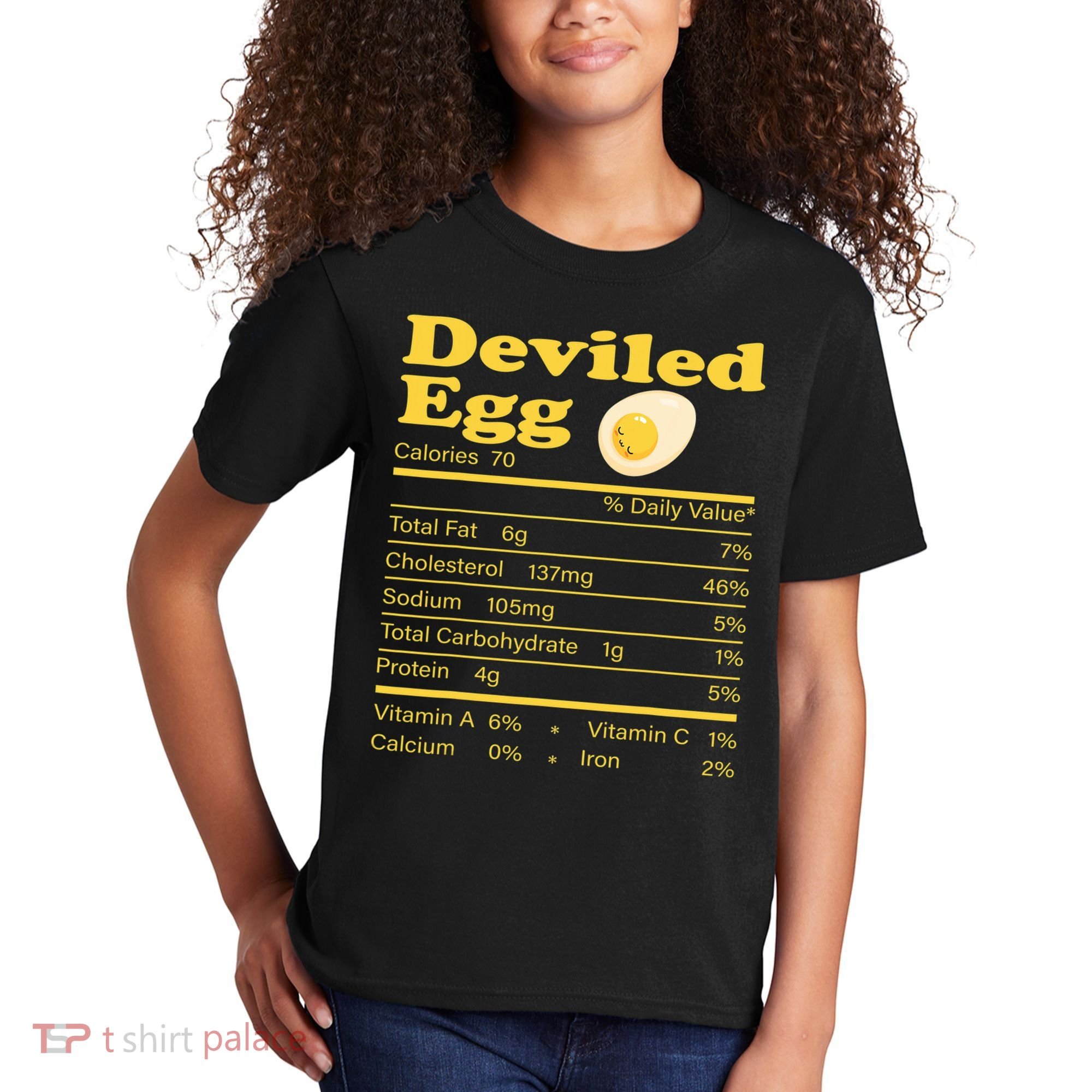 Deviled Egg Nutrition Facts Funny Thanksgiving Food Matching Kids T-Shirt