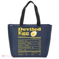 Deviled Egg Nutrition Facts Funny Thanksgiving Food Matching Tote Bag thumb 0