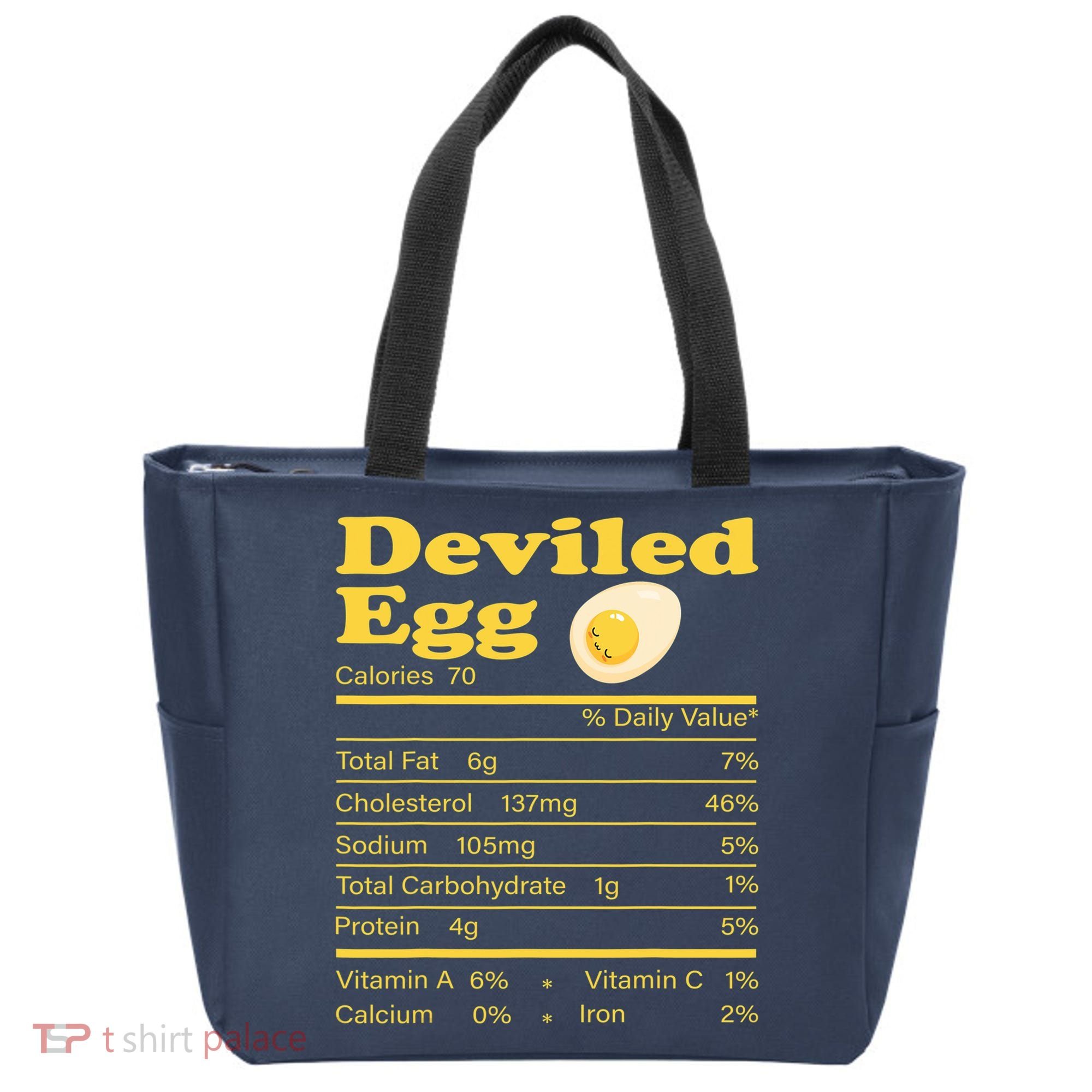 Deviled Egg Nutrition Facts Funny Thanksgiving Food Matching Tote Bag