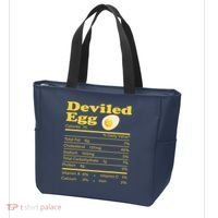 Deviled Egg Nutrition Facts Funny Thanksgiving Food Matching Tote Bag thumb 3