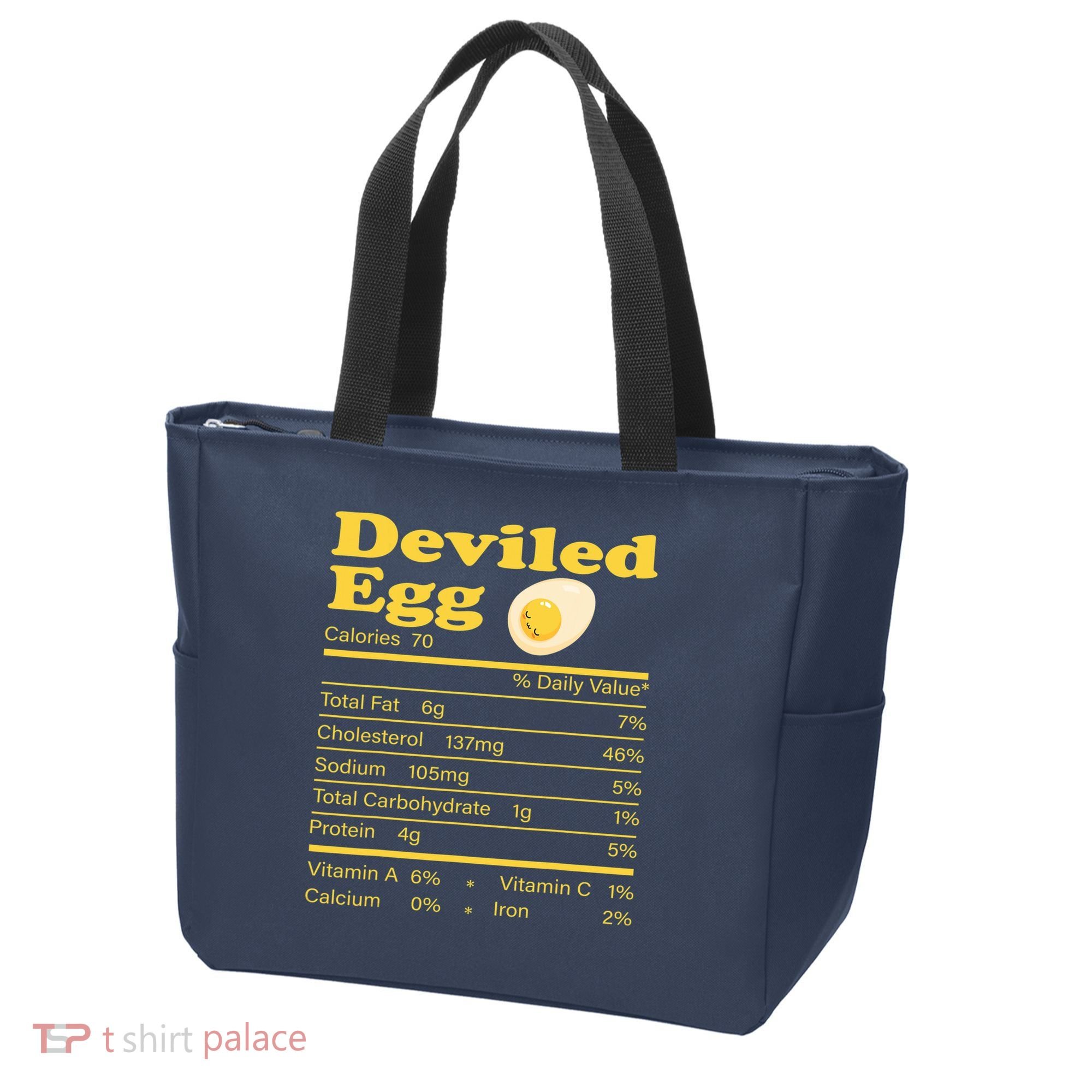 Deviled Egg Nutrition Facts Funny Thanksgiving Food Matching Tote Bag