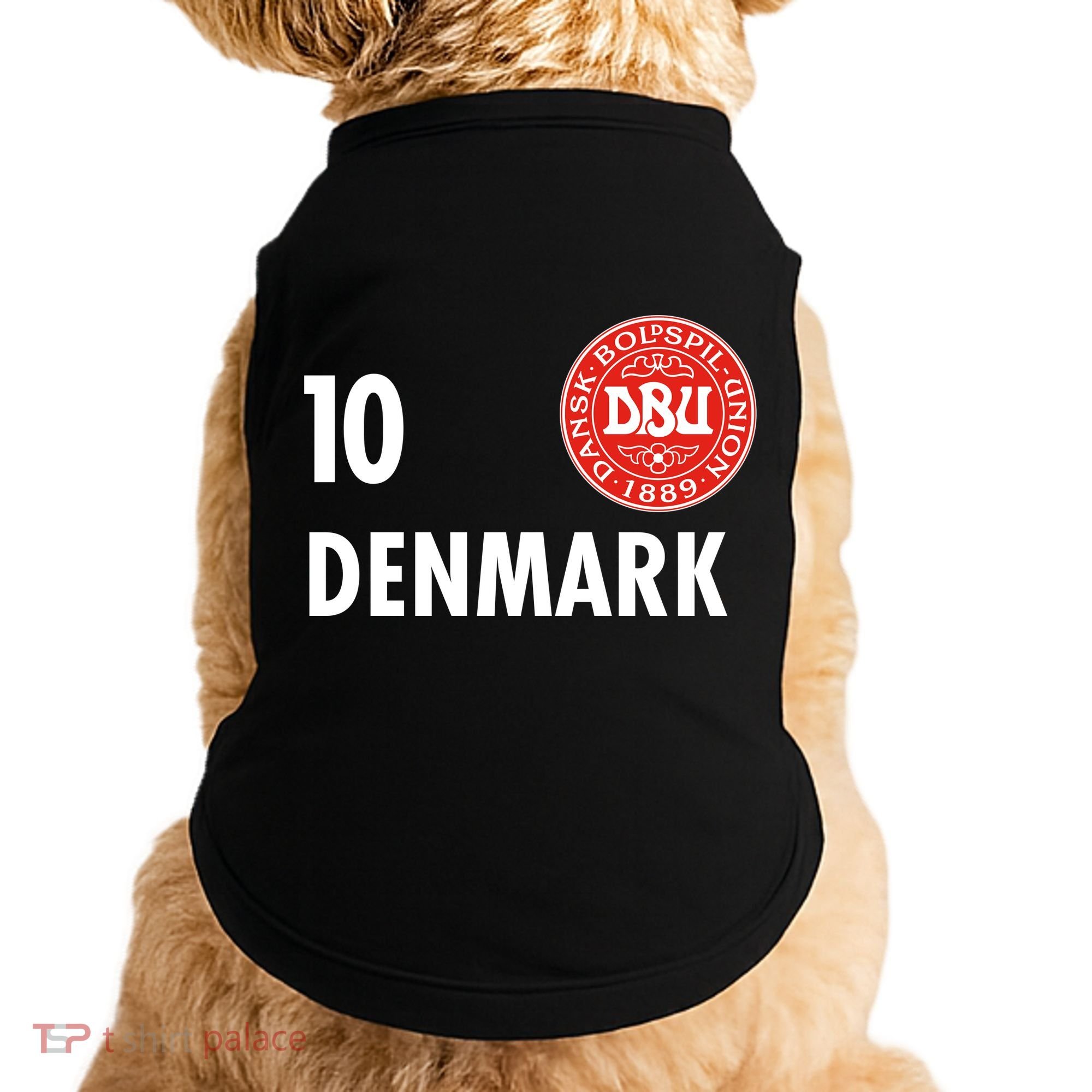 Denmark Danish Soccer No 10 DBU Logo Doggie Tank