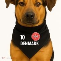 Denmark Danish Soccer No 10 DBU Logo USA-Made Doggie Bandana thumb 1