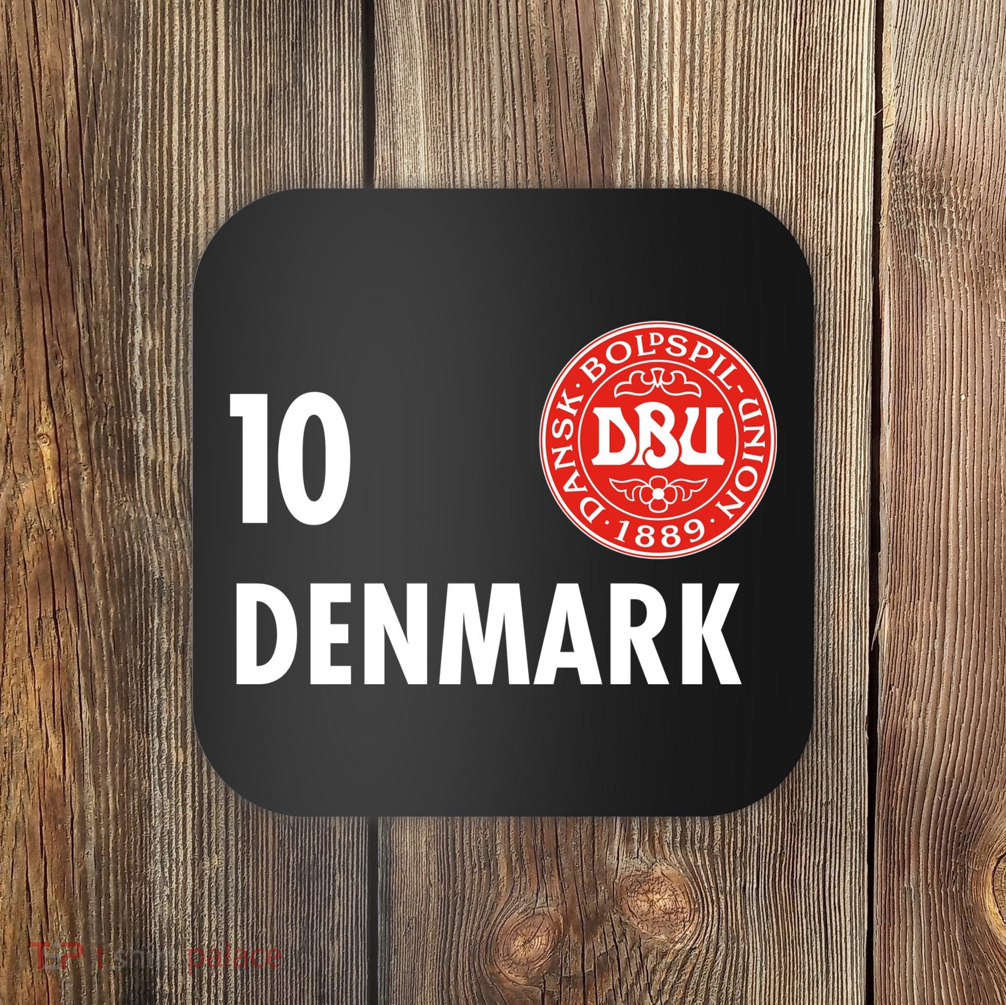 Denmark Danish Soccer No 10 DBU Logo Coaster