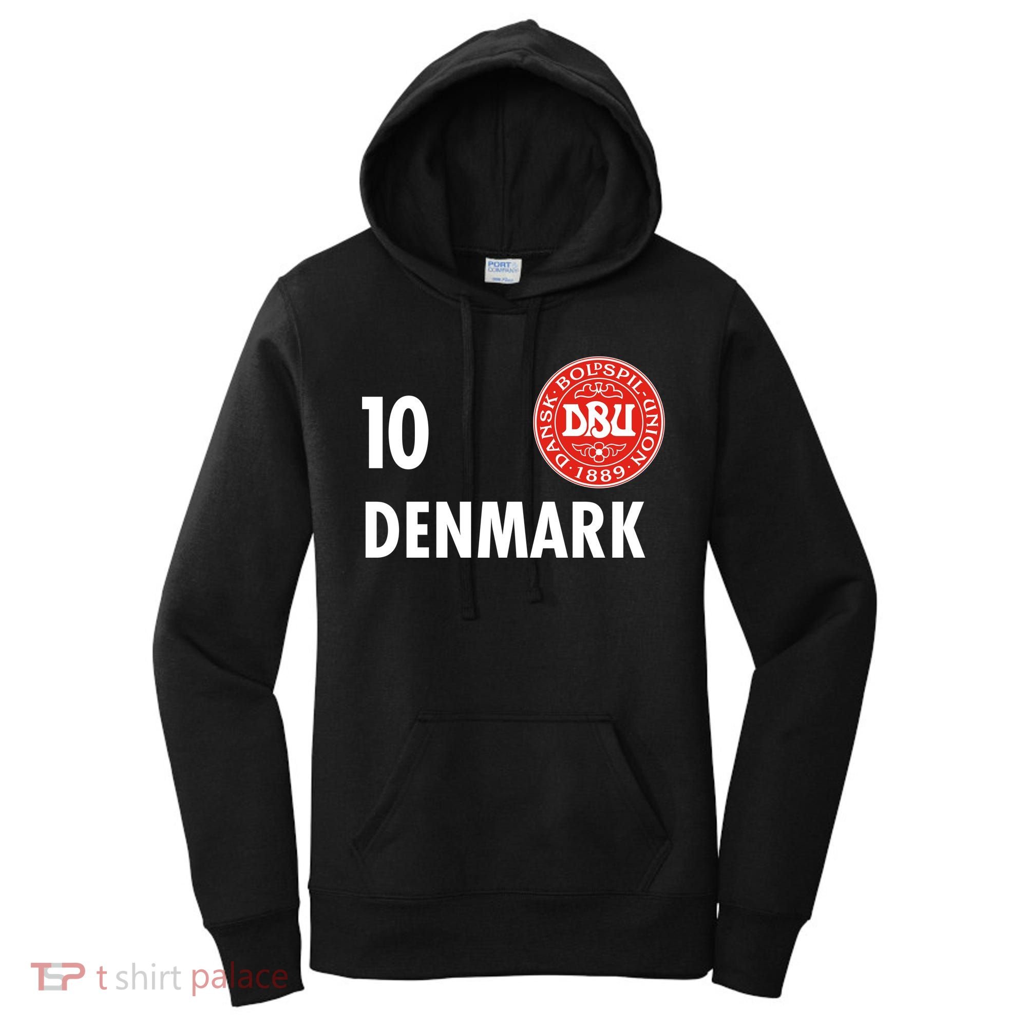 Denmark Danish Soccer No 10 DBU Logo Women's Hoodie