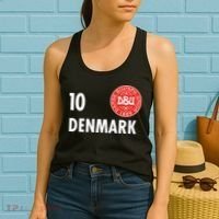 Denmark Danish Soccer No 10 DBU Logo Women's Tank Top thumb 2