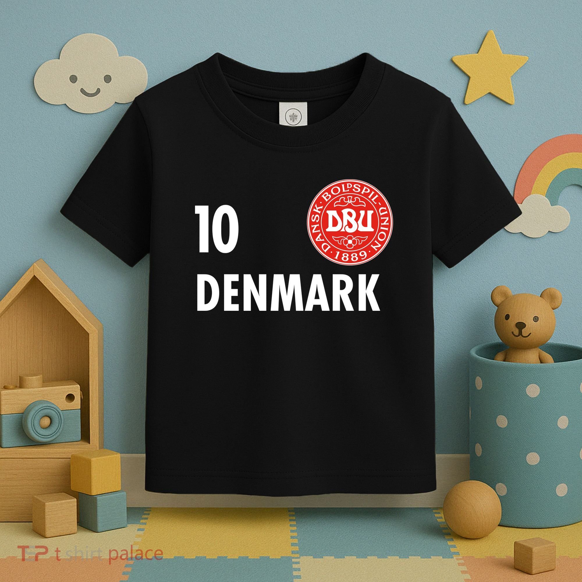 Denmark Danish Soccer No 10 DBU Logo Toddler T-Shirt