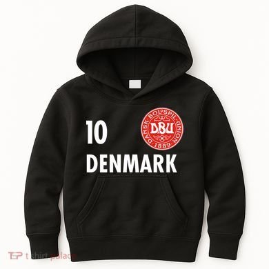 Denmark Danish Soccer No 10 DBU Logo Kids Hoodie