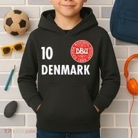 Denmark Danish Soccer No 10 DBU Logo Kids Hoodie thumb 2