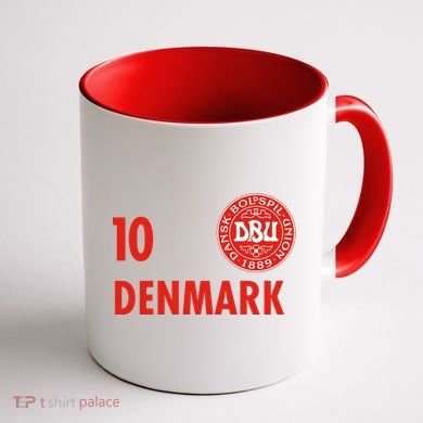 Denmark Danish Soccer No 10 DBU Logo Coffee Mug back