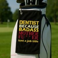 Dentist Badass Job Title Golf Towel thumb 2