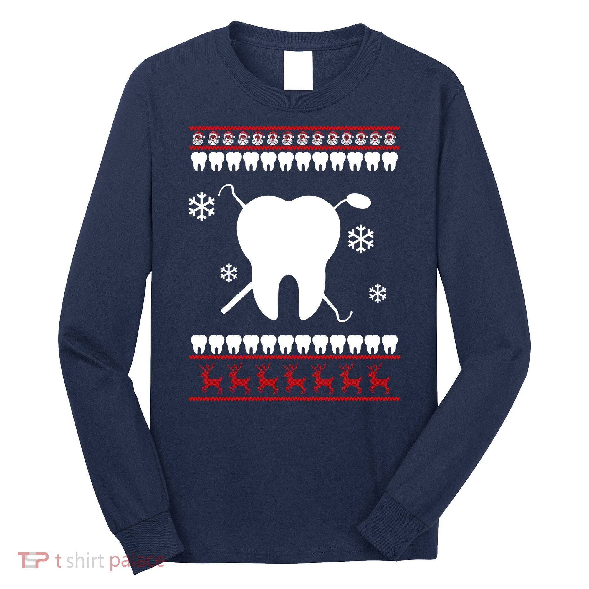 Dentist Ugly Christmas Sweater Long Sleeve Shirt