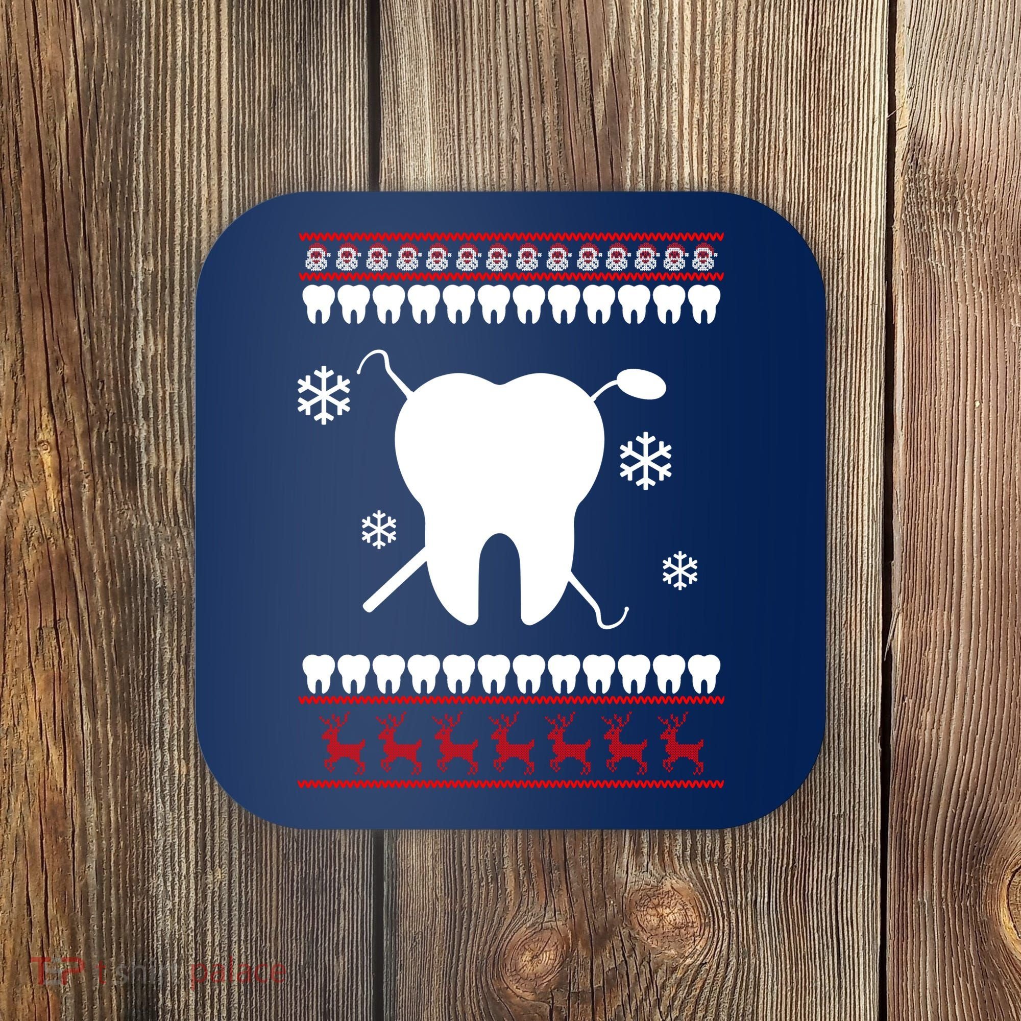 Dentist Ugly Christmas Sweater Coaster