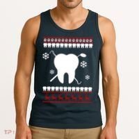 Dentist Ugly Christmas Sweater Tank Top thumb 3