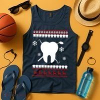 Dentist Ugly Christmas Sweater Tank Top thumb 4